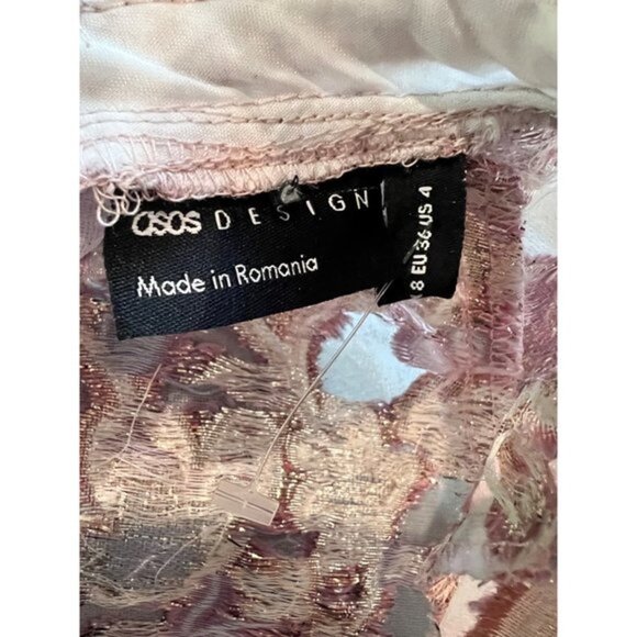 ASOS Petite pephem tie neck mini dress in floral - Picture 5 of 8